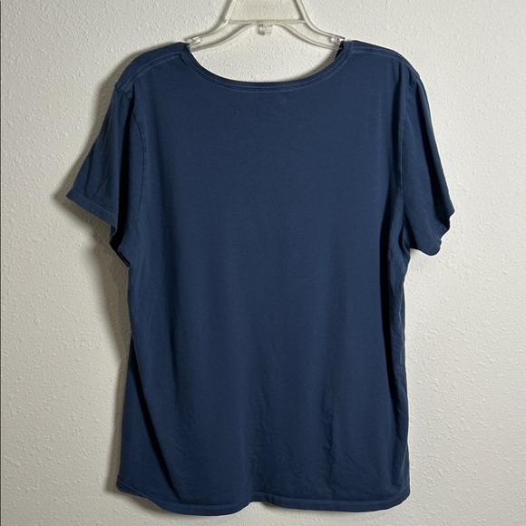 Life is Good Women's Spring Floral wreath pattern T-Shirt Navy Blue Size XL - Picture 7 of 11